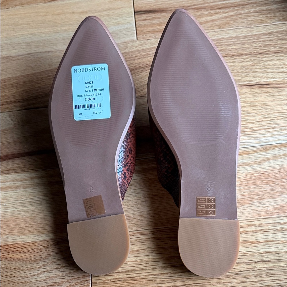 NWT Madewell Brown Snake Print Mules - Picture 5 of 5